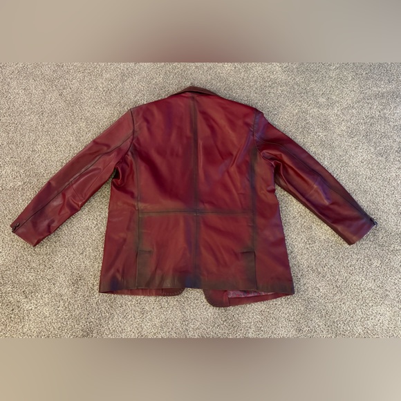 Burgundy Barya NY Leather Blazer - Picture 5 of 5